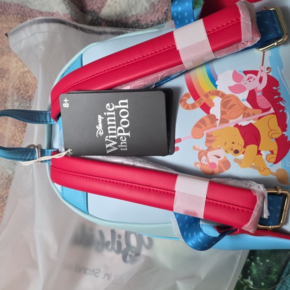 Loungefly Light Blue & Red Winnie the Pooh Friends Mini Backpack (Nwt) - Picture 2 of 3